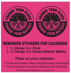 Calendar Reminder Stickers - Change Your Clock/Battery (Stock)